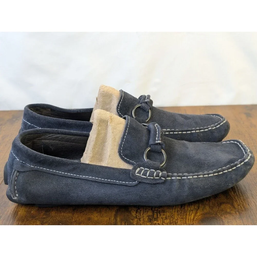 ALDO Men Suede Bit Loafers 11 Blue Driving Shoes Moccasins Slip On Carey Carey